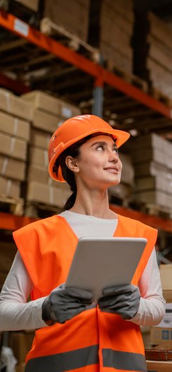 Logistics team reviewing freight